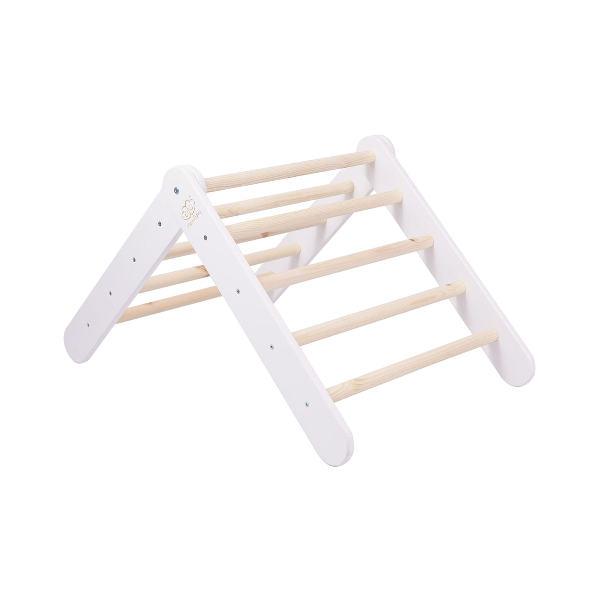MeowBaby Wooden Climbing Ladder with Slide – White