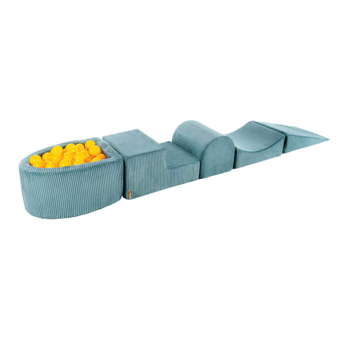 MeowBaby Soft Play Set with Ball Pit – Turquoise & White