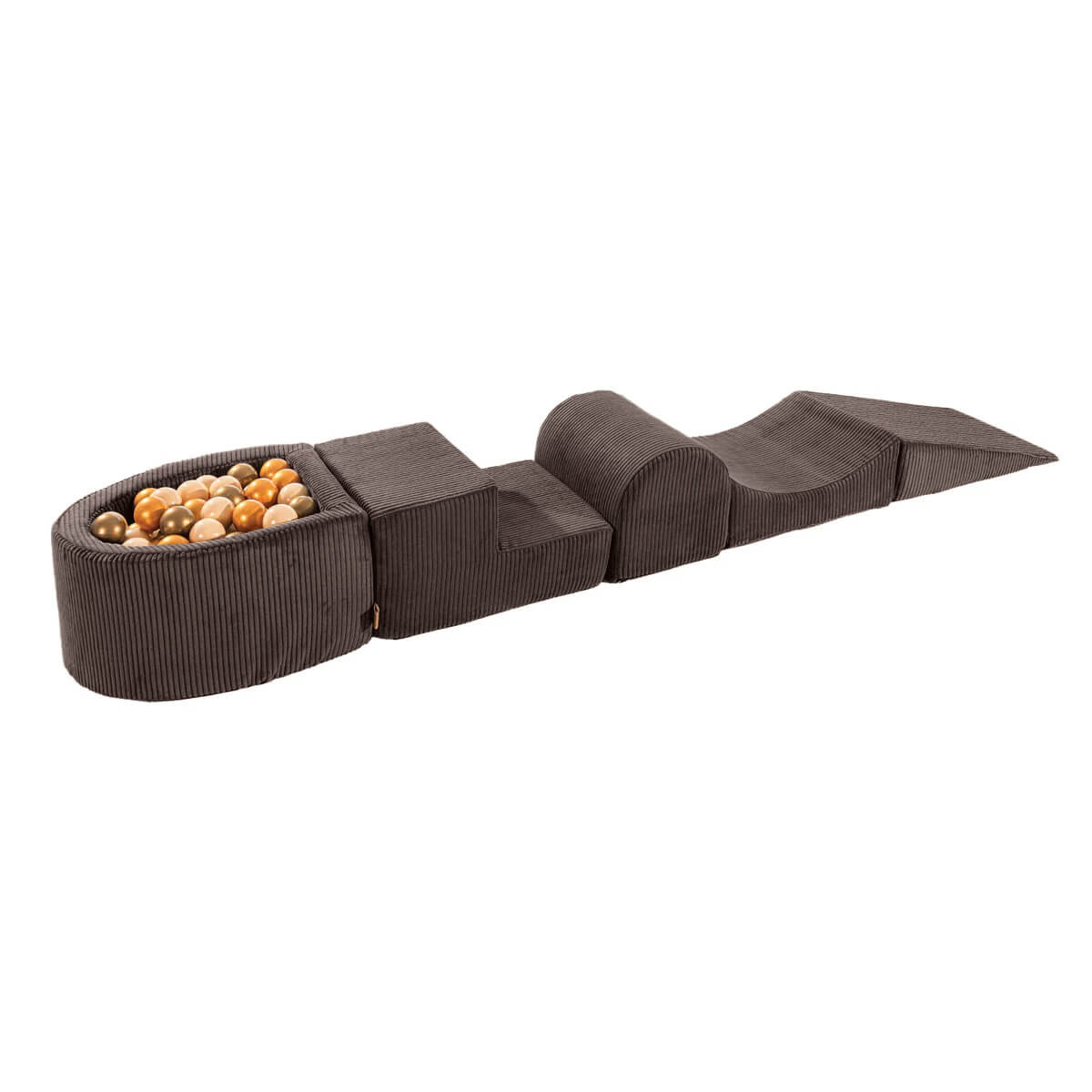 MeowBaby Soft Play Set with Ball Pit – Brown & White