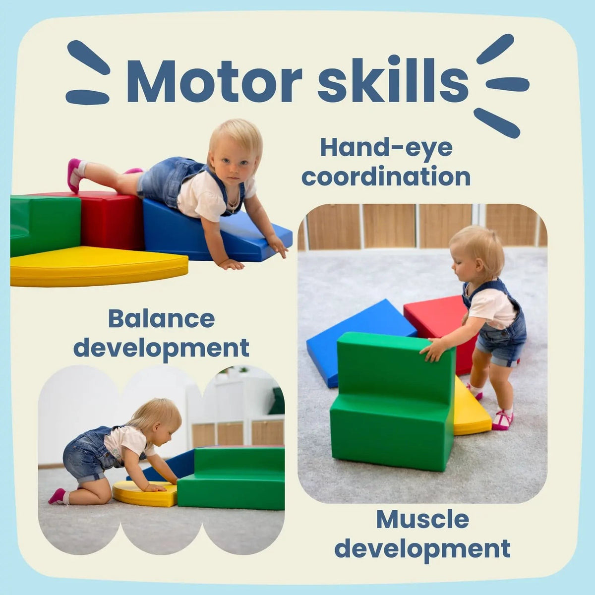 Soft Play 6 Foam Block Set - Light Pastel Explorer