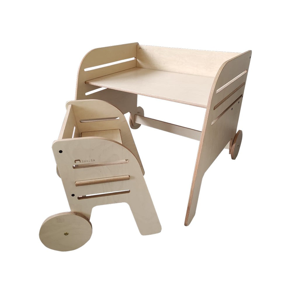 Montessori Table & Chair Set, Wagon Wheel