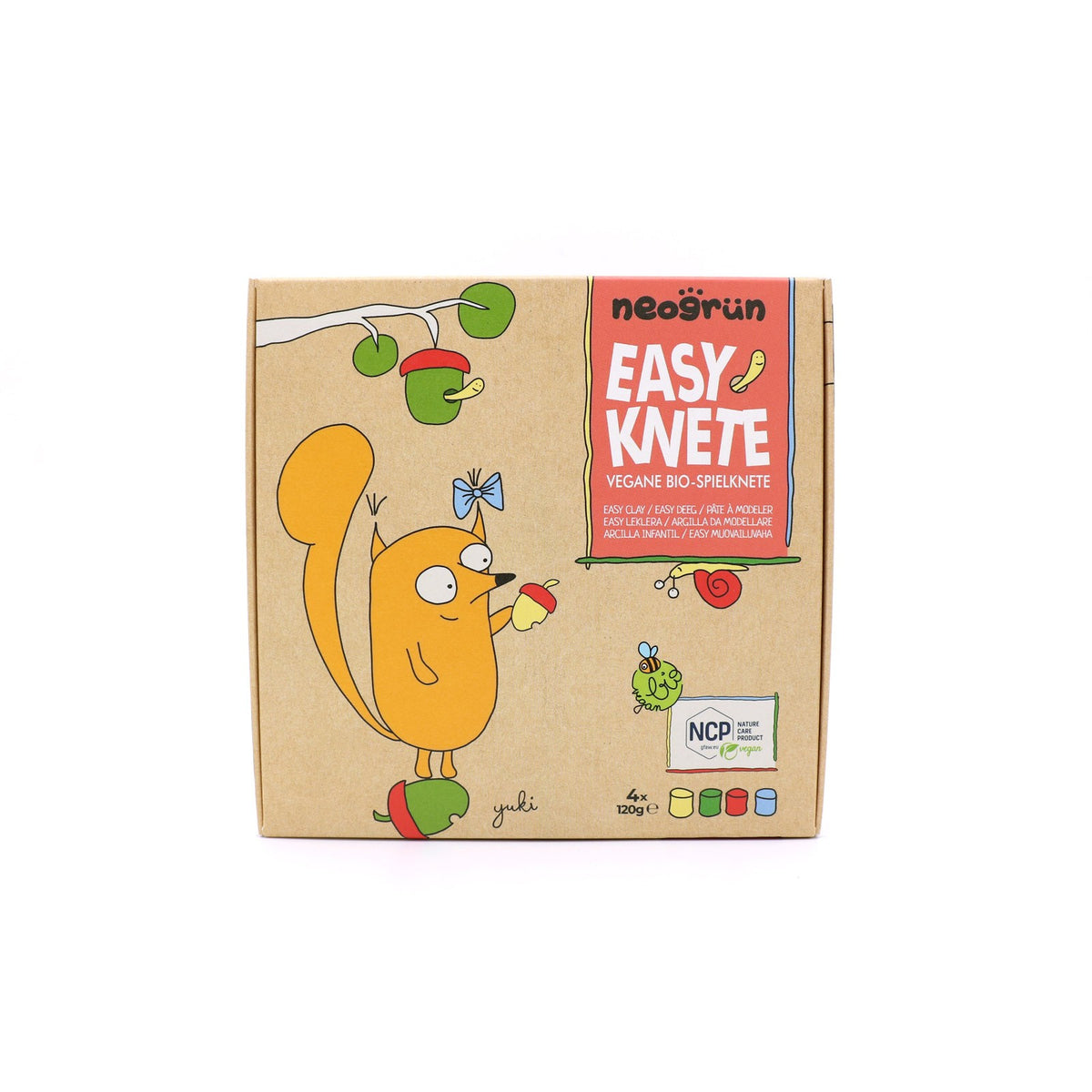 Neogrün Organic Easy Clay Set 4x120g – Yellow, Green, Red, Blue