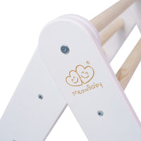 MeowBaby Wooden Climbing Ladder with Slide – White