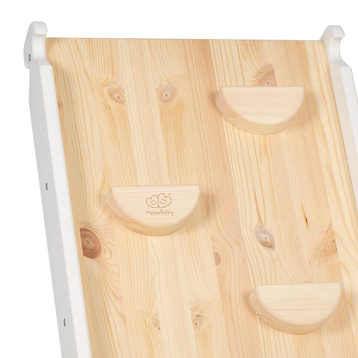 MeowBaby Wooden Climbing Ladder with Slide – White