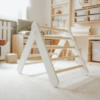 MeowBaby Wooden Climbing Ladder with Slide – White