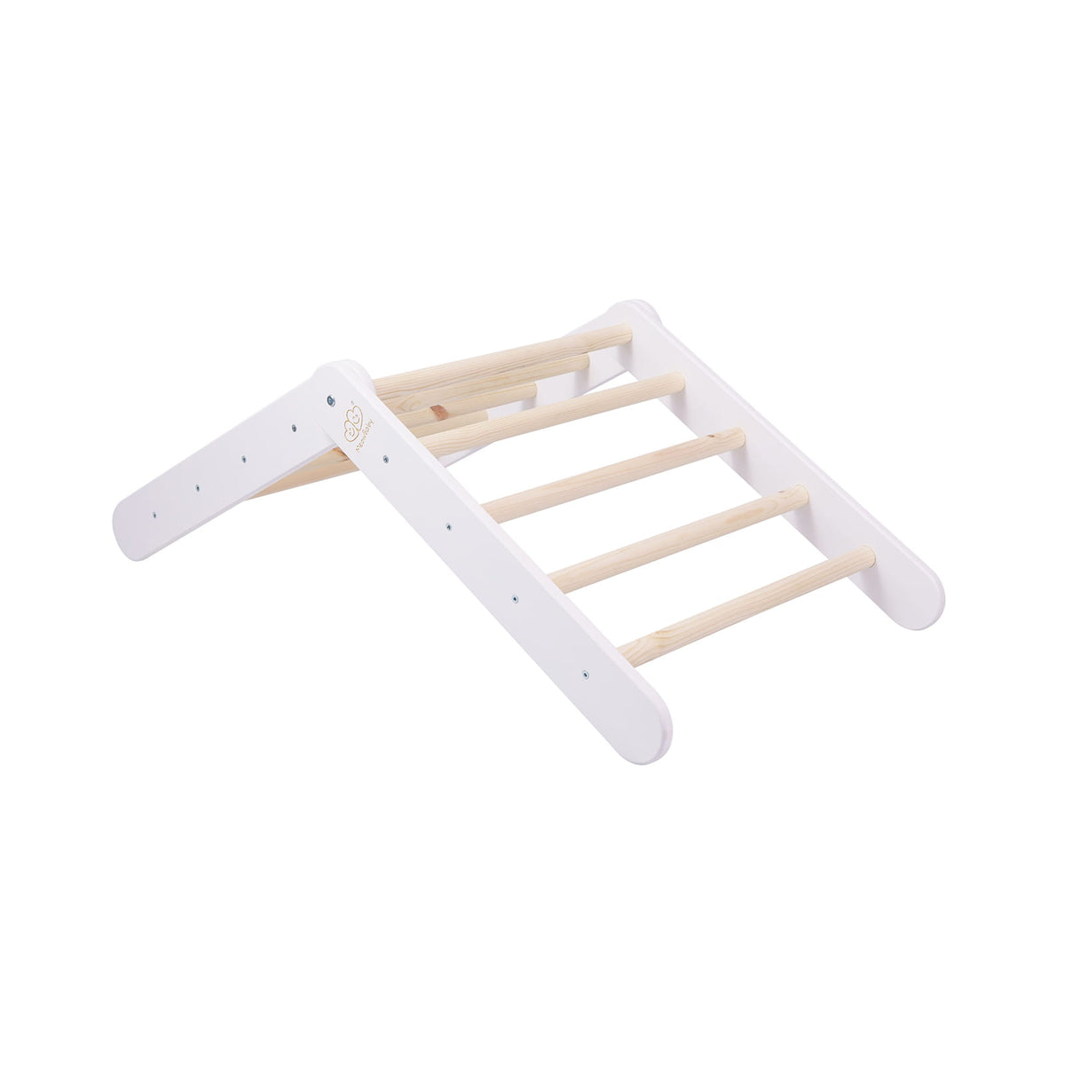 MeowBaby Wooden Climbing Ladder with Slide – White