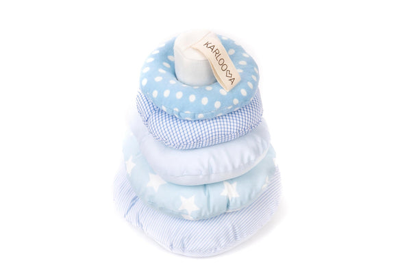 Baby Sensory Tower with Jingle & Crinkle – Blue