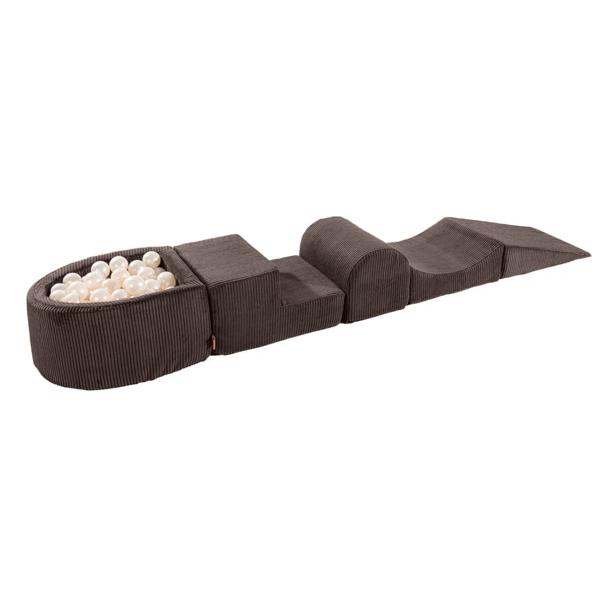 MeowBaby Soft Play Set with Ball Pit – Brown & White