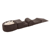 MeowBaby Soft Play Set with Ball Pit – Brown & White