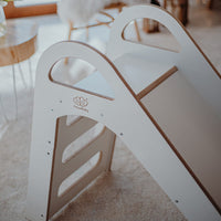 MeowBaby Wooden Indoor Slide, Scandi – White