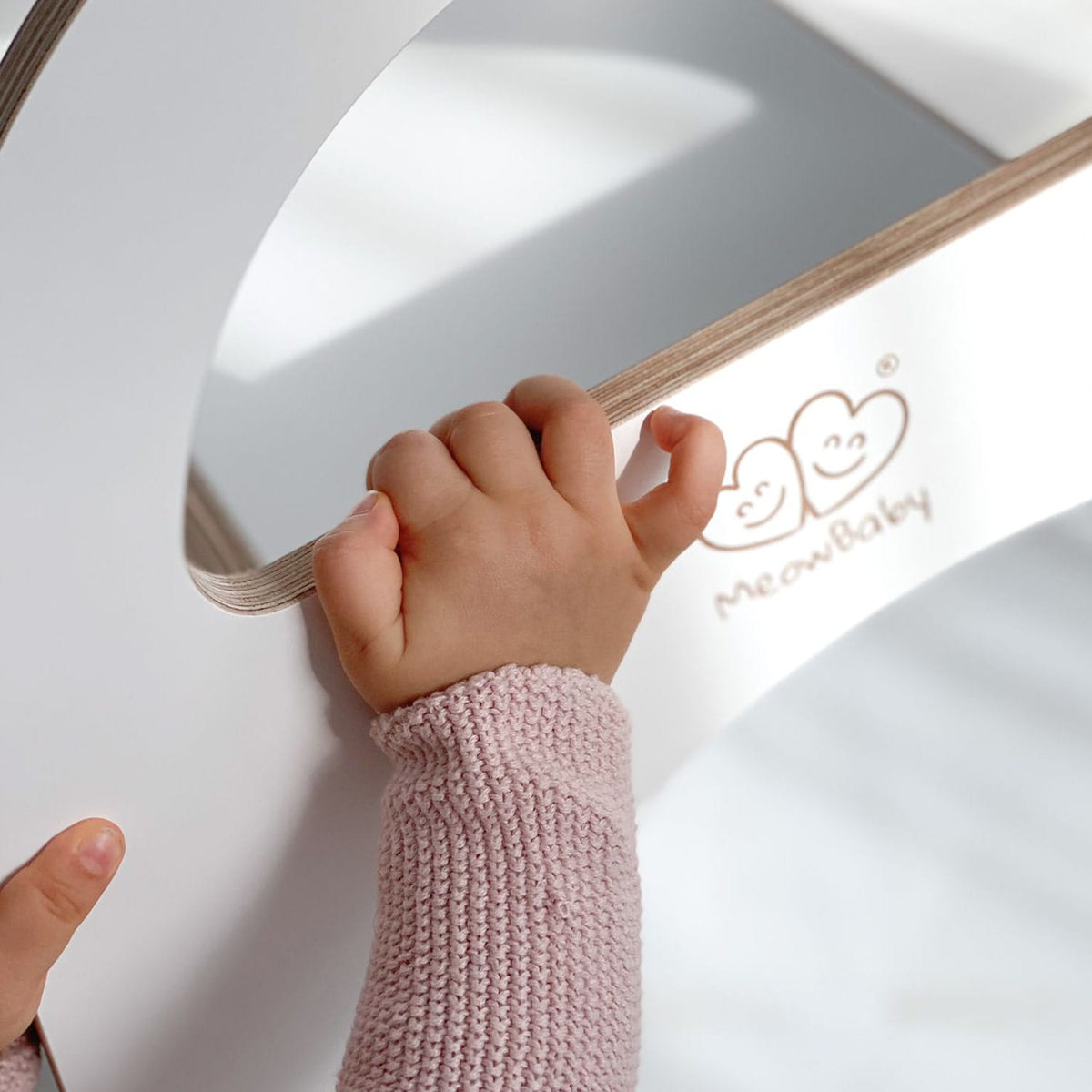 MeowBaby Wooden Indoor Slide, Scandi – White