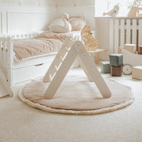 MeowBaby Wooden Climbing Ladder with Slide – White