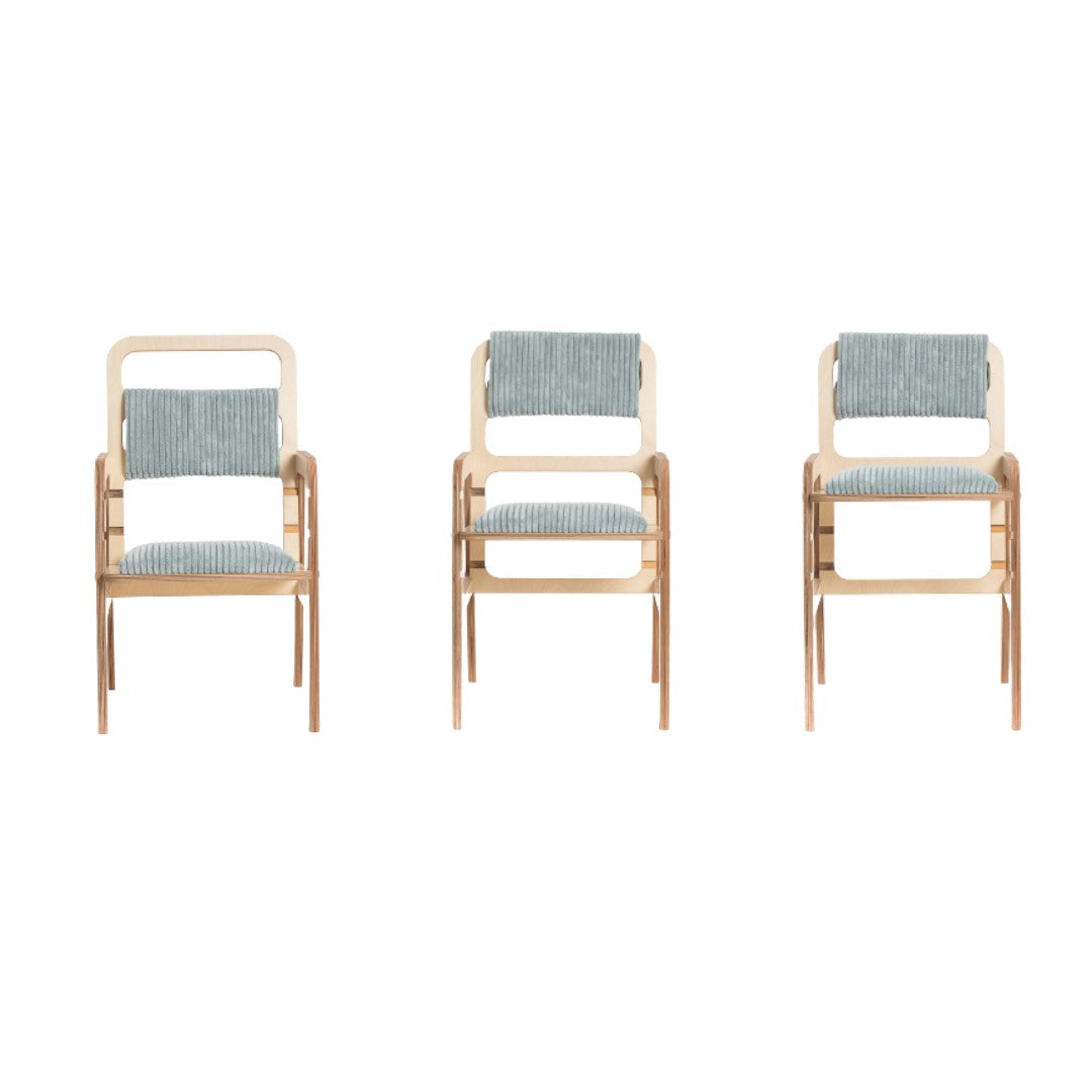 Adjustable Children Montessori Table and Chair Set Luula - Mint Green
