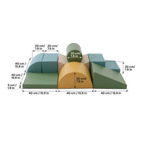 Soft Play 8 Foam Block Set - Pastel Turquoise Adventurer