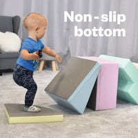 Soft Play 5 Foam Block Set - Light Pastel Corner Climber